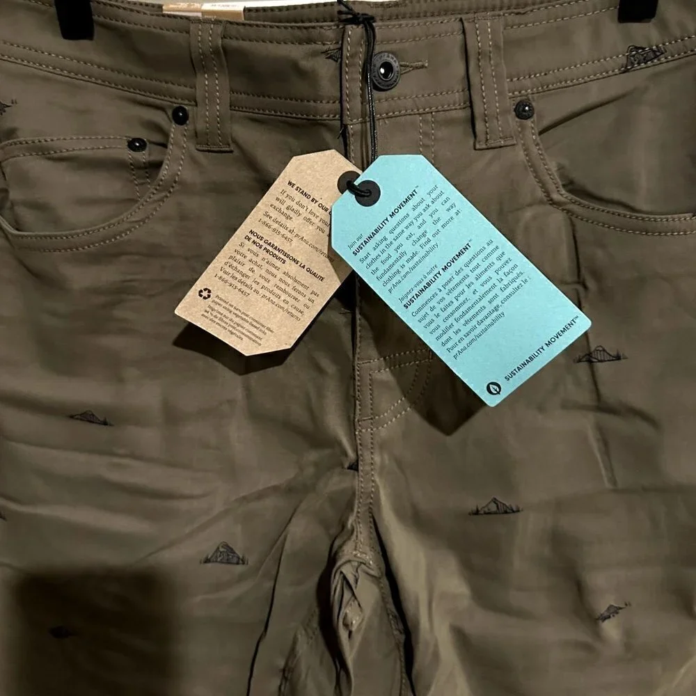 NWT Prana Men's Brion 11 inch Short in Slate Green Crux Rock - Size 30 - Picture 6 of 10